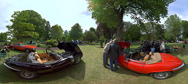 360 Panorama foto - Gavnø classic autojumble & concours de charme - Jaguar E-Type - VR Panorama
