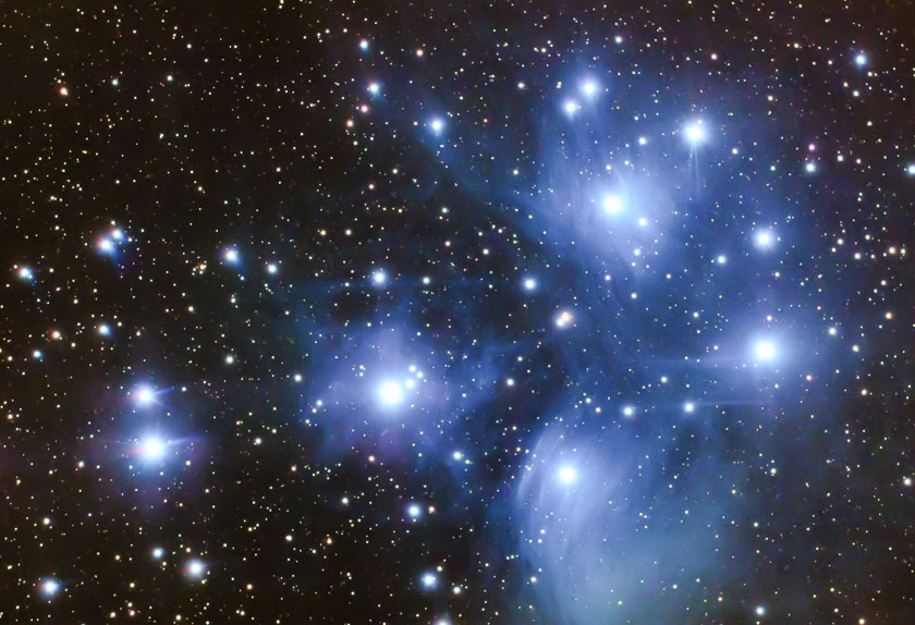 You can buy this  astronomy poster of the Pleiades and M45 as a Hahnemühle giclee printed fine art poster in A1 or A2 format. A1: 100 Euros | A2 80 Euros (+ shipping)